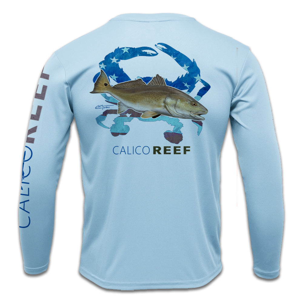 Americana Redfish Long Sleeve Performance Shirt