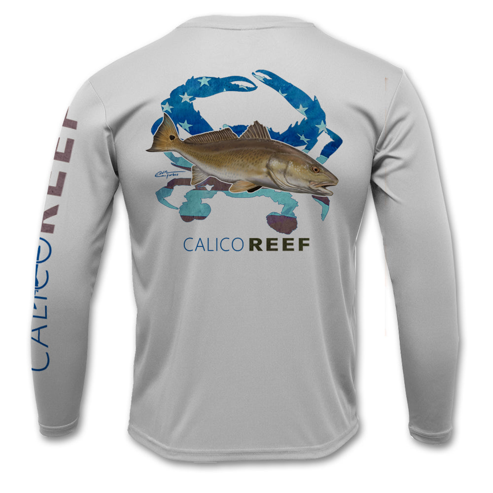 Americana Redfish Long Sleeve Performance Shirt