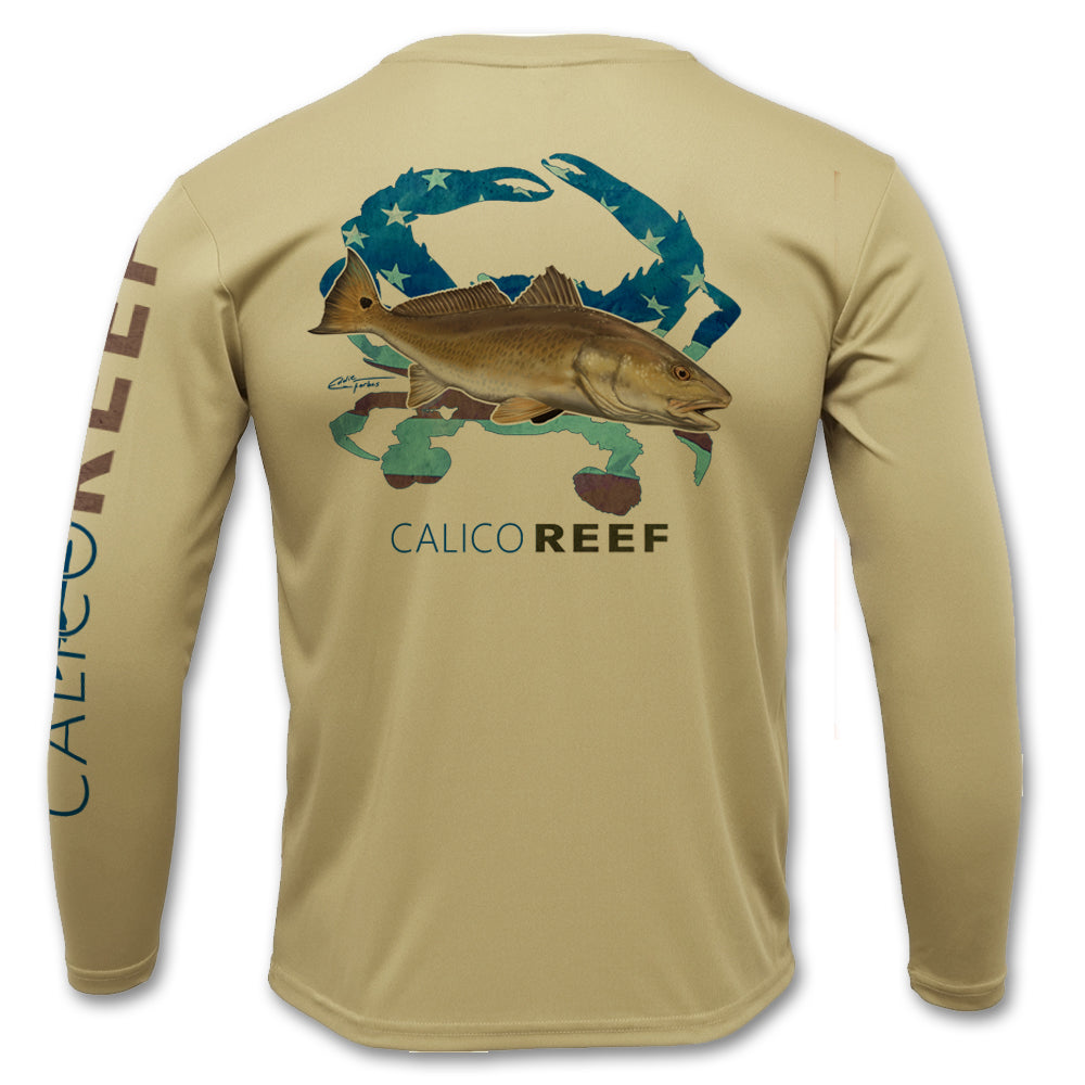 Americana Redfish Long Sleeve Performance Shirt